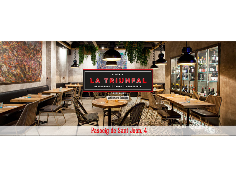 Diseño gráfico cartel Metro de Barcelona Restaurante La Triunfal